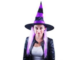 Klobouk s vlasy čarodějnice/Halloween