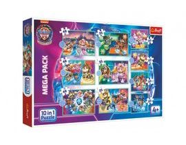 Puzzle 10v1 Šťastný den psů Tlapková Patrola/Paw Patrol v krabici 40x27x6cm