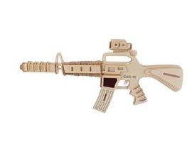 Woodcraft Dřevěné 3D puzzle Samopal carabine 15