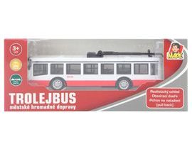 Trolejbus kovový na zpětný chod, 16cm