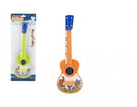 Ukulele/kytara plast 40cm s trsátkem Zvířátka a jejich kapela 2 barvy na kartě