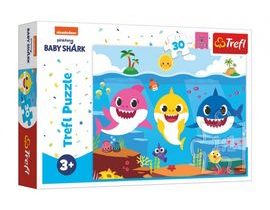 Puzzle Podmořský svět žraloků/Baby Shark 27x20cm 30 dílků v krabičce 21x14x4cm