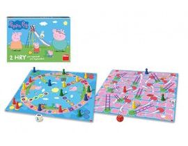 Pojď se hrát/Žebříky a skluzavky 2 společenské hry Prasátko Peppa/Peppa Pig v krabici 33x23x3cm