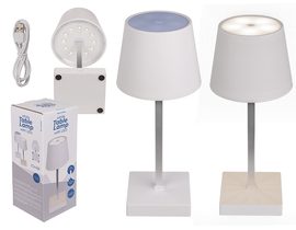 Bílá stolní lampa s LED, 3 nastavitelné úrovně jasu