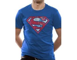 Pánské tričko Superman Logo Very Distressed  modré bavlna