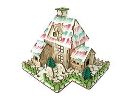 Woodcraft Dřevěné 3D puzzle Čarodějnická chýše