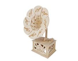 Woodcraft Dřevěné 3D puzzle gramofón