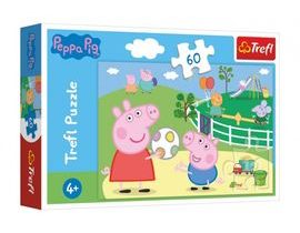 Puzzle Prasátko Peppa/Peppa Pig Zábava s přáteli 33x22cm 60 dílků v krabičce 21x14x4cm