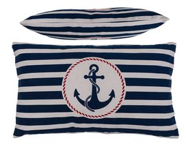 Námořnický dekorační polštář s kotvou (obdélníkový)