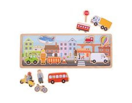 Bigjigs Toys magnetické puzzle město