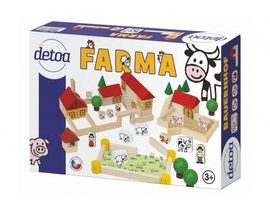 Farma stavebnice dřevo 100ks v krabici 30x20x6cm