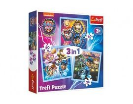 Puzzle 3v1 Mocná štěňata Tlapková patrola/Paw Patrol 20x19,5cm v krabici 28x28x6cm