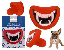 Hračka pro psy, Upíří zuby, cca 9 x 7 cm