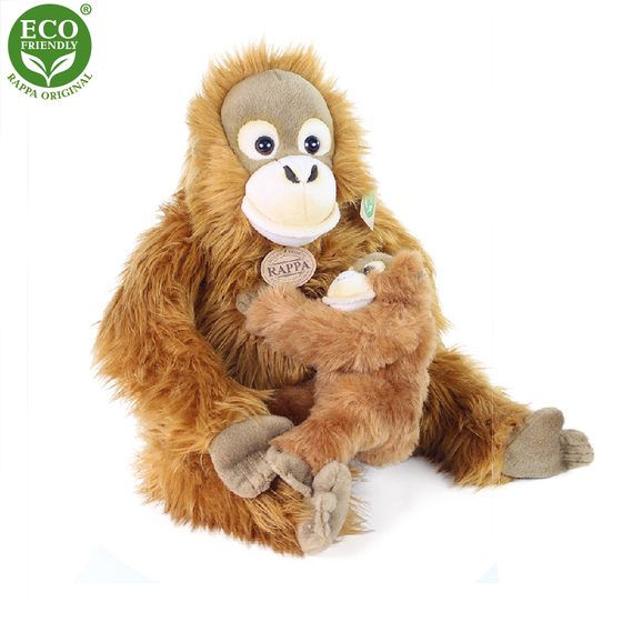 Plyšový orangutan s mládětem 25 cm ECO-FRIENDLY