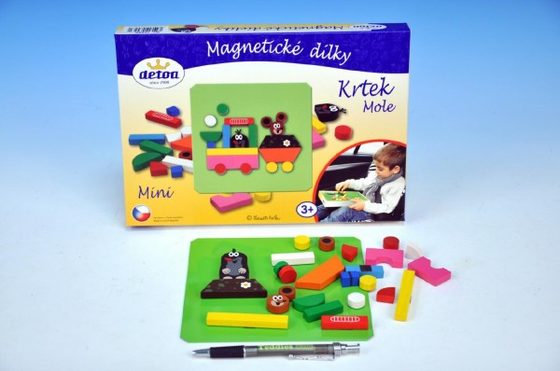 Magnetické dílky mini Krtek dřevo 27ks v krabici