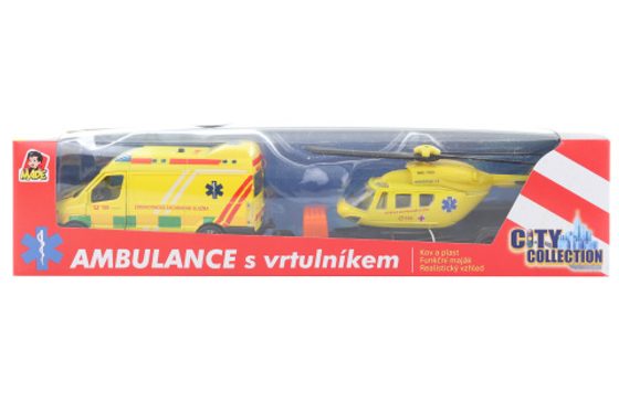 Sada ambulance + vrtulník se světlem a zvukem