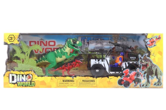 Terénní auto s dinosaury