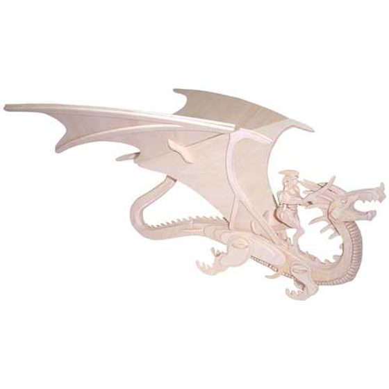 Woodcraft Dřevěné 3D puzzle zvířata drak a rytíř