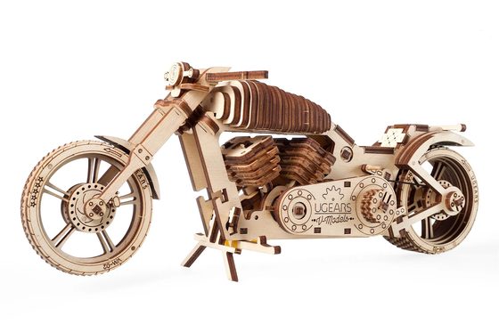 Ugears 3D dřevěné mechanické puzzle Motocykl