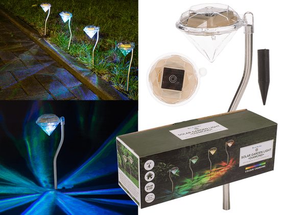 Zahradní osvětlení "Diamond" se solárním článkem a LED diodou