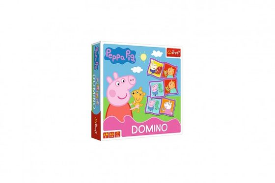 Domino papírové Peppa Pig/Prasátko Peppa 28 kartiček společenská hra v krabici 20x20x5cm