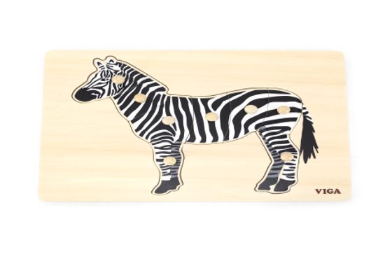 Dřevěná montessori vkládačka - zebra