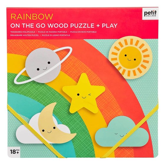 Petitcollage Robustní dřevěné puzzle Rainbow