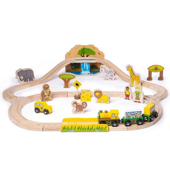 Bigjigs Rail Dřevěná vláčkodráha Safari