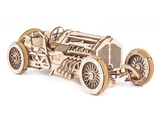 Ugears 3D dřevěné mechanické puzzle Auto U-9 Grand prix
