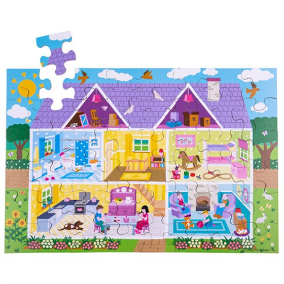 Bigjigs Toys Podlahové puzzle Domeček 48dílků