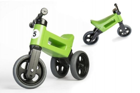 Odrážedlo FUNNY WHEELS NEW SPORT 2v1 zelené výška sedadla nastavitelná 27/30cm nosnost 50kg 18m+