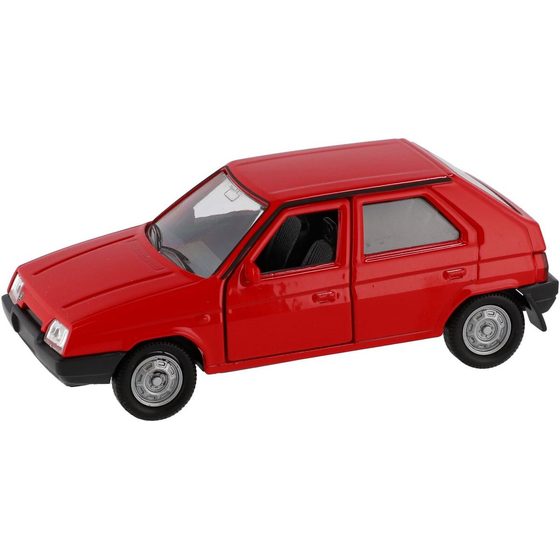 Auto Welly Škoda Favorit kov/plast 11cm 1:34 na volný chod 4 barvy v krabičce 15x7x7cm