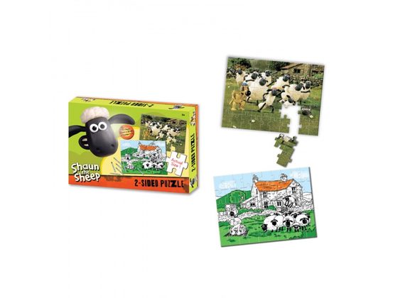 Shaun the Sheep - Oboustranné puzzle s pastelkami 50ks