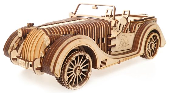 Ugears 3D dřevěné mechanické puzzle Vůz Roadster VM-01