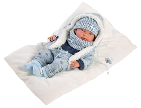 Llorens 73881 NEW BORN CHLAPEČEK - realistická panenka miminko s celovinylovým tělem - 40 cm