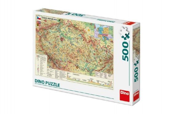 Puzzle Mapa České Republiky 47x33cm 500dílků v krabici 33x23x3,5cm