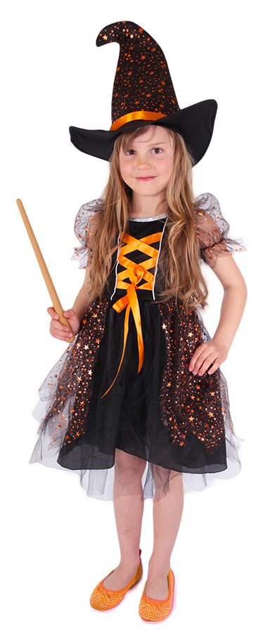 Dětský kostým čarodějnice/Halloween hvězdička (M) EKO