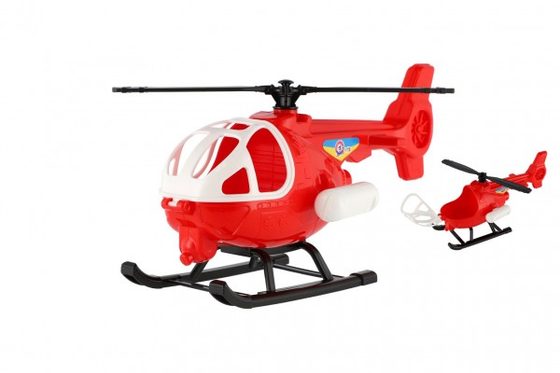 Vrtulník/helikoptéra plast červený 11x13x25cm