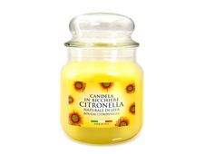 Citronella vonná svíčka ve skle s víčkem - hoření 65h
