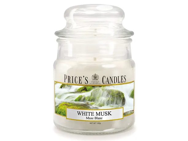 PRICE´S MINI sviečka v skle White Musk - horenie 30h