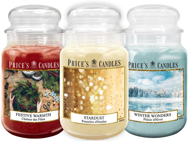 Set 3 MAXI vánočních svíček Price's