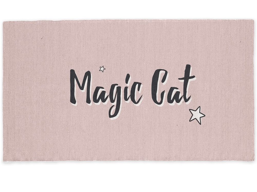 Levně TODAY KIDS bavlněný koberec Magic Cat pink 60x120 cm