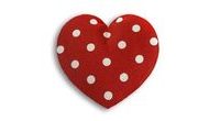 LESCHÍ Hřející polštářek srdíčko malé 14x14cm červená s puntíky