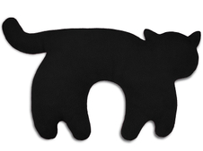LESCHÍ Cestovní polštářek kočka Feline 46x25cm černá/černá