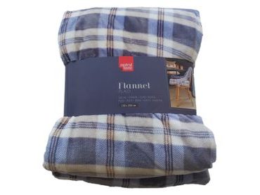 Pléd Mistral Home Flannel printed Navy check modrá 150x200 cm