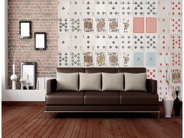 1Wall Kreatívna koláž na stenu 64 dielov 37,5 x 27,5cm Hracie karty