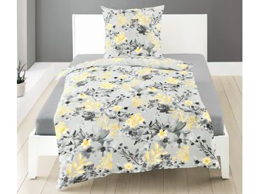 Bierbaum obliečka bavlnený satén 6475 Yellow Garden 140x200/70x90 cm