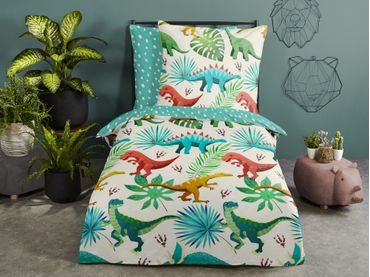 Obliečka Good Morning 100% bavlna Dinos 140x200/70x90 cm