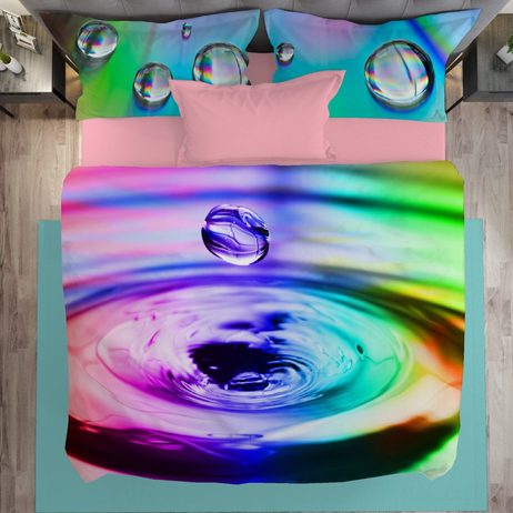 3D talianská obliečka 100% bavlna Water rainbow
