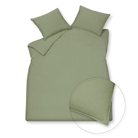 Luxusní bavlněné povlečení VANDYCK Washed Cotton Smoke Green